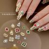 Explosiones de red de celebridades Buchelati arte de uñas joyería de circón estrellas aleación de cuatro hojas hueco diamante accesorios para uñas al por mayor