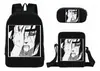 Set de Mochila Escolar de Tres Piezas de Naruto Transfronterizo para Estudiantes de Primaria y Secundaria, Mochila Infantil, Bolso de Hombro