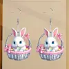 Pendientes Acrílicos 2026 Nuevos Pendientes de Pascua Pendientes de Acrílico de Dibujos Animados Lindo Conejito Pendientes Adornos para Orejas