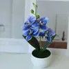Planta de Orquídea Phalaenopsis Artificial en Maceta Producto Terminado para Decoración de Hogar, Sala de Estar, Boda, Ramo de Mano, Flor Artificial, Accesorio de Fotografía, Decoración del Hogar