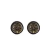 Pendientes de botón de plata S925 con personalidad, moda antigua, vintage, desgastados, nicho, lujo ligero, plata tailandesa, estilo hip-hop