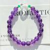 Pulsera de amatista real de cristal blanco natural vítreo de alta calidad en plata 925