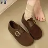 Em estoque~Sapatos Birkenstock totalmente fechados de pelúcia com sola macia de couro genuíno sapatos de algodão de duas camadas femininos slip-on sapatos de motorista para pessoa preguiçosa mocassins