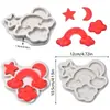Molde de Silicone para Fondant DIY Molde de Silicone para Chocolate Bolo Nuvem Arco-Íris Decoração de Chocolate Molde de Silicone