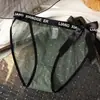 Bragas de Malla Semi-Transparente con Estampado de Lunares, Encaje y Lazo en la Cintura para Mujer, Cintura Media, Refuerzo de Algodón Puro, Calzones para Mujer
