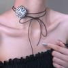 Collar de Flores Phalaenopsis para Mujer Europeo, Americano y Hawaiano de Alta Gama Verano Dopamina Cristal con Cuentas