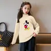 Y2013# niñas estampado de dibujos animados Mickey primavera nuevo casual terciopelo camiseta mujer manga larga Joker camisa base moda