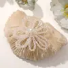 Moda de Corea del Sur flor hueca con cuentas de cristal brillante flor de seda de doble torsión DIY tocado tocado clip de borde accesorios para ropa