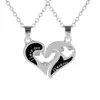 Regalo de San Valentín Transfronterizo Amazon Moda Te Amo Pareja Corazón Patchwork Collar Accesorios Joyería