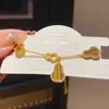 Pulsera de Cadena Extraíble Estilo Palacio Zirconia de Lujo Ligero Madreperla Calada Forma de Calabaza Joyería de Mano Elegante Simple de Nicho para Mujeres