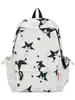 Mochila Estilo Americano Estilo Ins Gris Niebla Degradado con Diseño Dulce y Fresco, Modelo para Parejas para Escuela, Clase, Vacaciones y Viaje