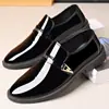 Zapatos de Charol para Hombre de Talla Grande Transfronterizos, Vestimenta Formal de Negocios a la Moda, Zapatos para Hombre Slip-On de Punta Británica Estilo Coreano, Zapatos Individuales