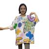 Camiseta Vintage Estilo Étnico Industria Pesada Incrustada con Diamantes Holgada Manga Corta para Mujer Verano Estilo Perezoso Suéter Delgado Top Adelgazante