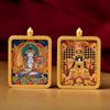 Pendente Manjusri de Wutai Mountain Novo Wuye Colar com Pingente de Buda Thangka Mão da Sorte Pintado à Mão Dupla Face Artesanal