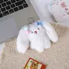 Lindo colgante de peluche de conejo, conejo de orejas largas y esponjoso de dibujos animados, muñeca decorativa para llavero de bolso de niña