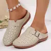 Comercio exterior transfronterizo talla grande 2026 verano nuevo chanclas para mujer de punta cerrada con suela gruesa, chanclas casuales de punta redonda y talón cerrado