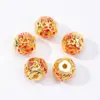Accesorios de Cuentas Espaciadoras de Loto Hueco con Goteo de Aceite Cloisonné, Cuentas Redondas con Agujero Pasante para Joyería DIY, Accesorios para Cuentas