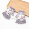 Guantes de medio dedo para bebé, otoño e invierno, para niños y niñas, cálidos, de dibujos animados, bonitos, a prueba de viento y frío, para niños pequeños