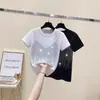 Camiseta para Mujer Estilo Europeo 2026 Verano Nuevo Diseño Camiseta Resistente Ajuste Delgado Hombro Normal Manga Corta Superior para Mujer