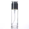 Frasco de Loção de Vidro com Cabeça de Bomba Pressora, Frasco Dispensador de Essência, Frasco Spray Transparente com Tampa, Frasco Selado para Amostra Cosmética