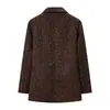 Ropa de otoño para mujer estilo europeo y americano 2026, elegante chaqueta blazer retro con estampado de leopardo para dama 1185