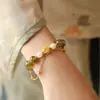 Super Lótus Imortal Antigo Novo Estilo Chinês Flor da Mãe Pulseira Linguagem das Flores Flor de Camélia Alto Valor de Beleza Pulseira para o Dia das Mães