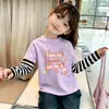 Camiseta Manga Longa 100% Algodão Desenho Animado para Meninas 2026 Outono Novo Estilo Tamanhos Médio e Grande Meninas Camiseta Básica Super Bonita