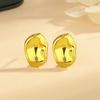 Pendientes de botón con superficie de martillo brillante para mujer diseño irregular estilo simple moderno alta gama estilo coreano versátil personalizados creativos