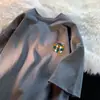 Camiseta de manga corta para hombre 2026, corte holgado, talla grande, cuello redondo, estampado de moda, versátil, camiseta de algodón pesado, manga corta, moderna