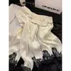 Pijama Largo de Encaje Estilo Francés Lujo Ligero para Mujer, Nuevo Modelo Primavera y Otoño 2025, Conjunto de Pantalón Largo de Satén de Seda de Hielo, Ropa de Casa