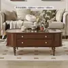 Conjunto de Mesa de Centro Simples de Madeira Maciça Estilo Retrô Americano para Apartamentos Pequenos, Modelo Novo, Mesa de Chá Totalmente Montada, Mesa de Chá Doméstica Estilo Vintage para a Sala de Estar