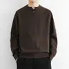 Suéter fino estilo henley para hombre, nueva colección de punto otoño e invierno, marca de moda, casual y elegante, jersey de corte holgado