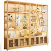 Vitrina con Múltiples Estantes, Gabinete de Té Estilo Chino No de Madera Maciza, Gabinete de Almacenamiento, Exhibidor de Pie