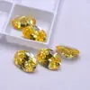 Pedra preciosa em formato oval na cor Amarelo Ganso, Zircônia Amarelo Claro para DIY em Brincos, Pingentes, Anéis e Pedras para Cravação