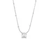 Cadena para Clavícula de Acero de Titanio con Estrella de Cuatro Puntas y Diamante Único Minimalista Zirconia Blanca Conservante del Color Joyería Lujo Ligero Gama Alta Brillante Collar de Alta Transparencia