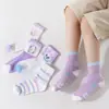 Calcetines de Verano para Niñas al por Mayor Dibujos Animados Estudiante Calcetines Blancos Calcetines Deportivos Delgados Absorbentes de Sudor Transpirables Malla Calcetines de Tubo Medio