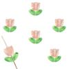 Pétalos de tulipán de vidrio con degradado colorido, hojas de flores, material de cuentas para bricolaje, pulseras, pendientes, accesorios de joyería