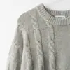 Ropa de Mujer al por Mayor Transfronteriza Estilo Europeo y Americano Cuello Redondo Suave Patrón de Trenza Suéter de Punto Top 2142165