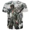 Transfronterizo AliExpress Amazon Verano Impresión Digital 3D Juego Mito Oscuro Goku Marea Nacional Camiseta de Manga Corta para Hombre