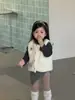[Lindo] Chaleco Chaqueta de Peluche para Niños 2025 Nuevo Estilo Coreano Ropa para Niños Ropa de Invierno para Bebés Traje Forrado de Felpa para Niñas