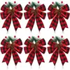 Laços de agulhas de pinheiro de Natal, vários estilos disponíveis em estoque para venda direta, suporta etiquetagem e dropshipping, podem ser embalados em veludo vermelho