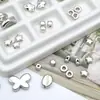 Cuentas Espaciadoras Plateadas Electrochapadas Estilo Y2K Agujero Recto Cuentas Plateadas Rotas Paquete de Materiales para Accesorios de Joyería Hechos a Mano DIY Accesorios para Collares Pulseras