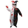 Fantasia inflável de palhaço maligno invertido para Halloween, ideal para festas e apresentações.