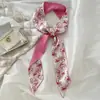 Caja de Regalo Verde de Alta Gama, Pañuelo de Seda Pequeño, Diadema de Verano Versátil para Mujer, Cinta Coreana, Lazo para Ropa, Pañuelo de Seda Largo