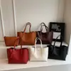 Conjunto Vintage de Duas Peças Inverno 2025 Novo Estilo Coreano Tendência Simples Grande Capacidade Casual Elegante Bolsa Tote de Ombro Único