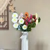 Venta Directa de Fábrica de Flores de Osmanthus Artificiales de 6 Cabezas para Arreglos Florales DIY de Boda y Hogar, Flores de Seda para Decoraciones de Festivales, Paredes de Flores y Venta al por Mayor para Bodas