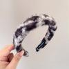 Outono e Inverno Sentido de Alta Qualidade Cabelo de Cordeiro Cabelo de Leopardo Faixa de Cabelo Faixa de Cabelo para Lavar o Rosto Topo Craniano Alto Temperamento Feminino Pelúcia Versátil Saída Cartão de Cabelo