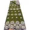 Estilo Étnico Planta Floral Bordado 3D Tecido de Algodão Vazado Roupas Femininas Africanas Tecido Bordado para Banquete Tissu