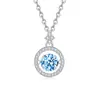 Venta Caliente en Tiktok Collar de Corazón Latiente de Plata de Ley S925 con Colgante de Rombos de Diamante Joyería Regalo para Novia