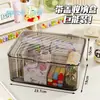Caixa Organizadora Transparente de Acrílico para Mesa com Tampa Flip-top Caixa de Armazenamento à Prova de Poeira para Cosméticos Lanches e Diversos